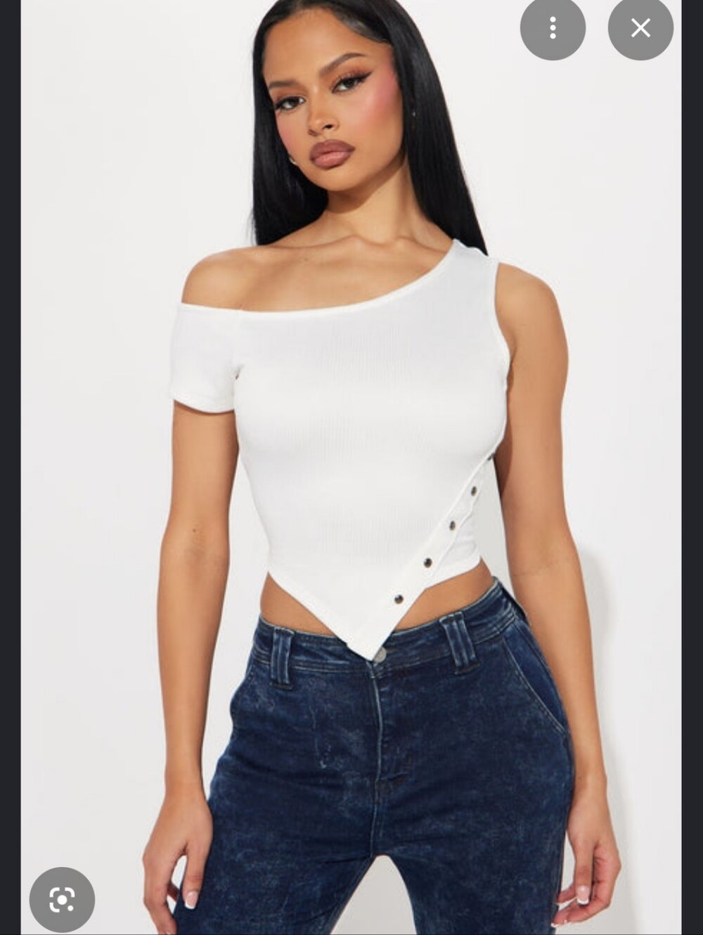 fashion nova nina one shoulder top